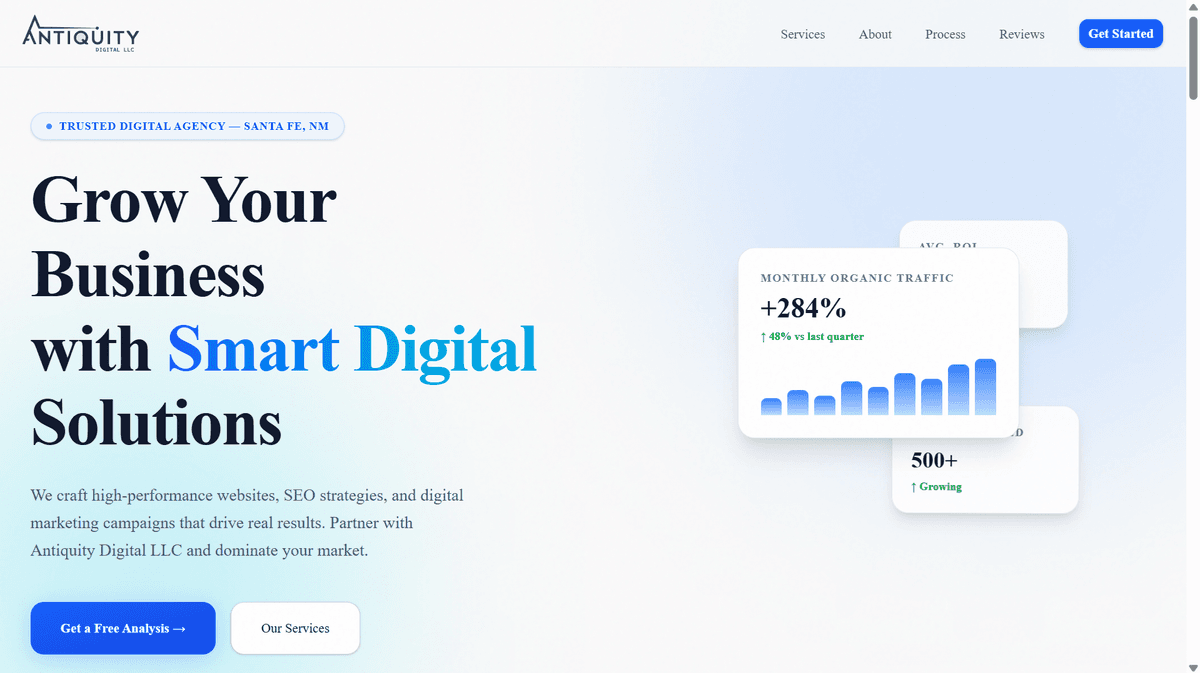 Antiquity Digital Agency Website