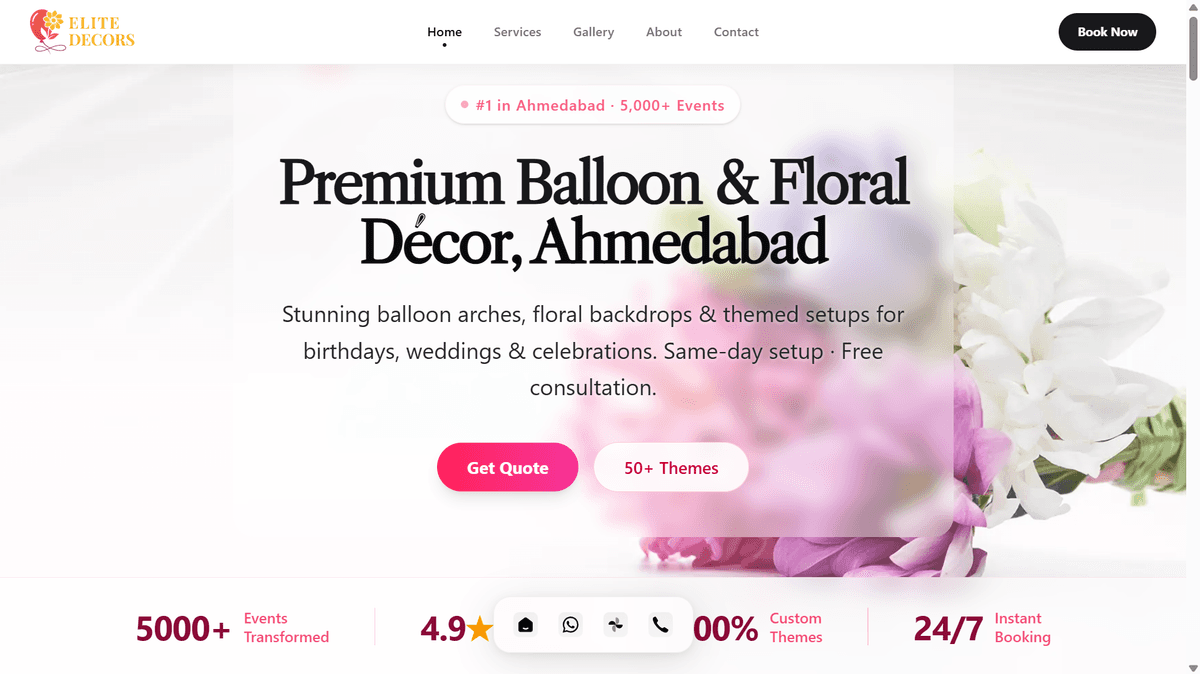 Elite Balloon Decor Website